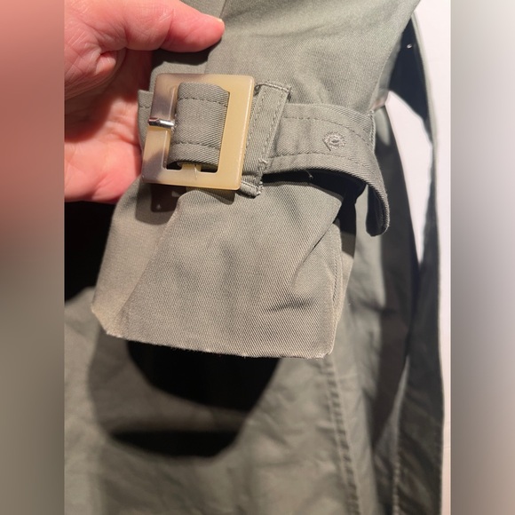 Mango MNG Polana Olive Green Belted Trench Coat *Minor Defects* - Picture 7 of 16